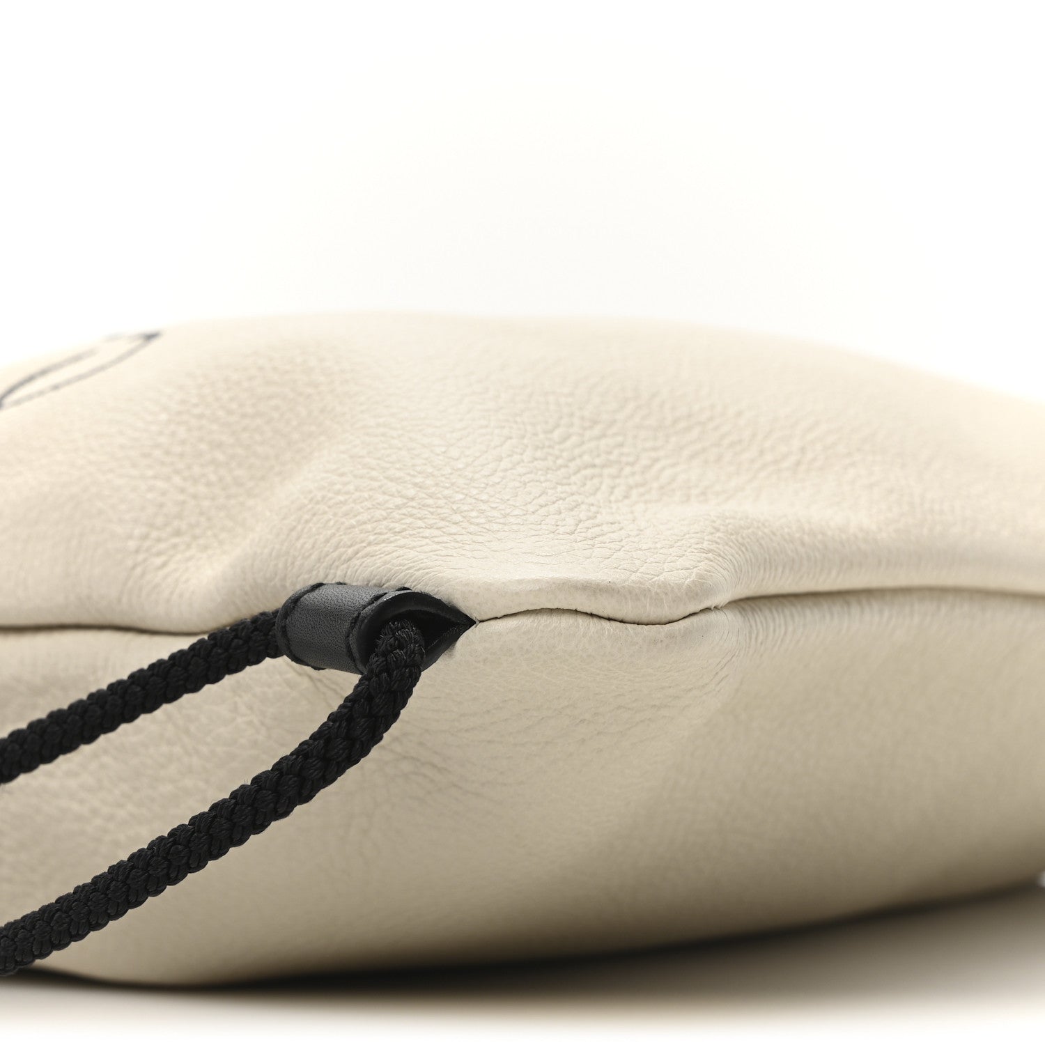 Calfskin Coco Capitan Logo Drawstring Backpack Mystic White