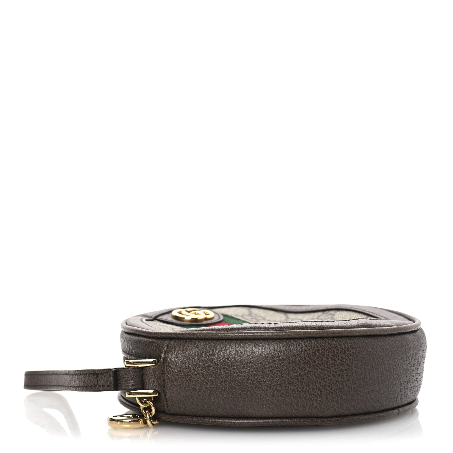 GG Supreme Monogram Web Ophidia Circle Wristlet Beige New Acero