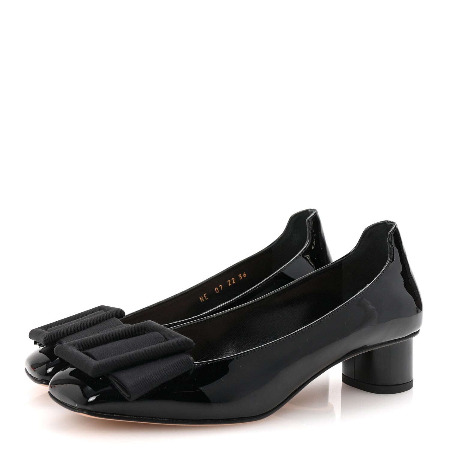 Patent Grosgrain Bow Idylle 35mm Pumps 36 Black