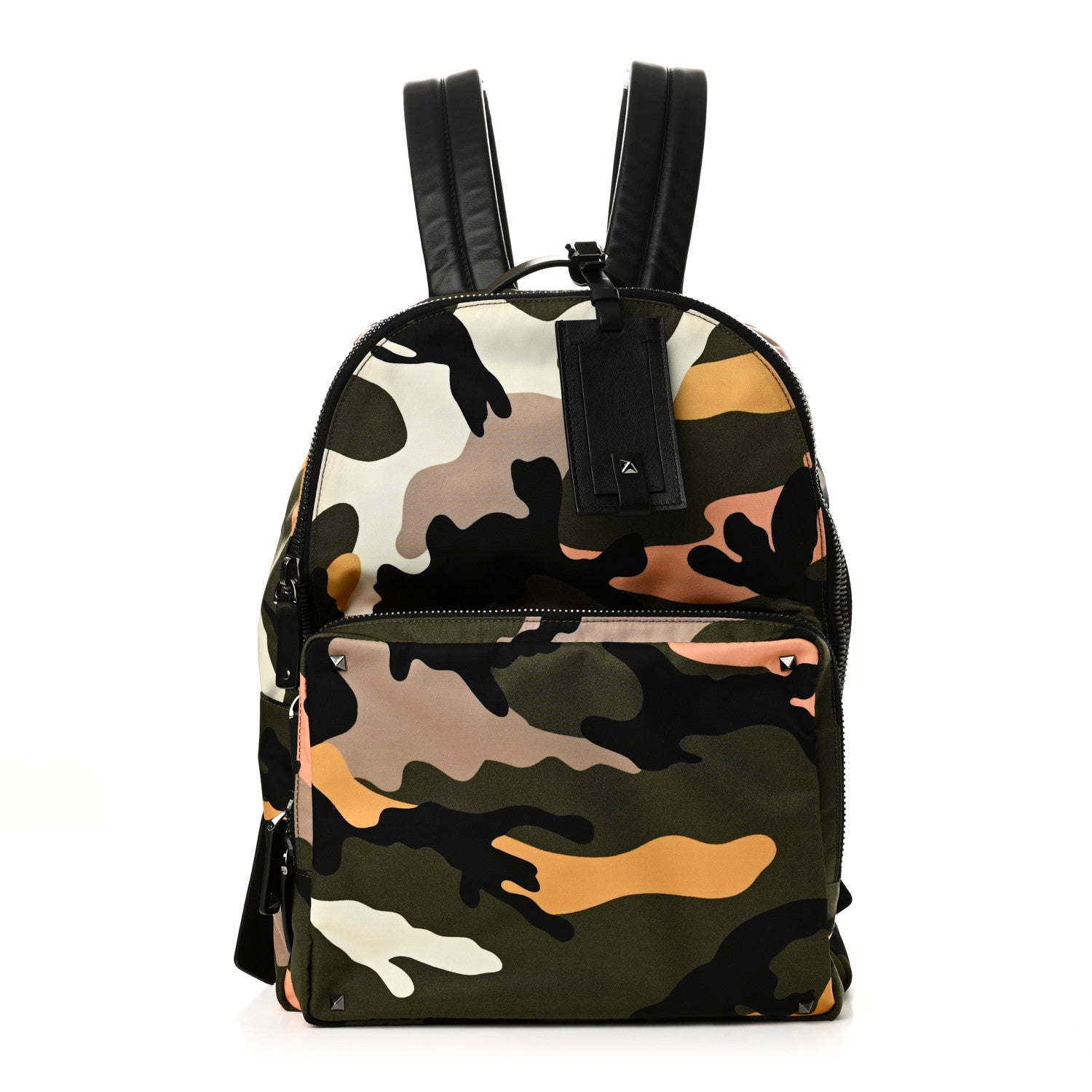 Nylon Camouflage Print Backpack Green Multicolor