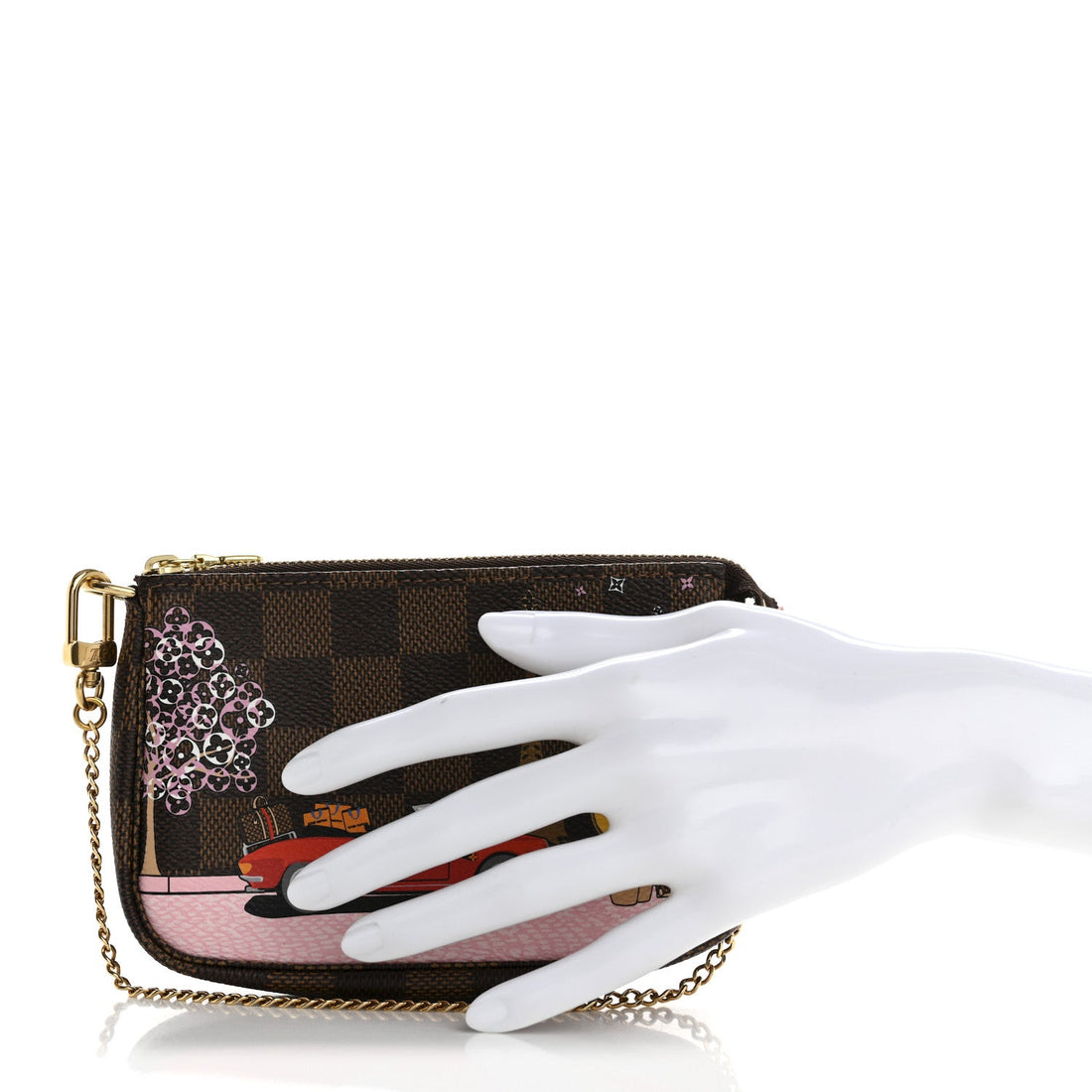 Damier Ebene 2019 Christmas Animation Mini Pochette Accessories Red