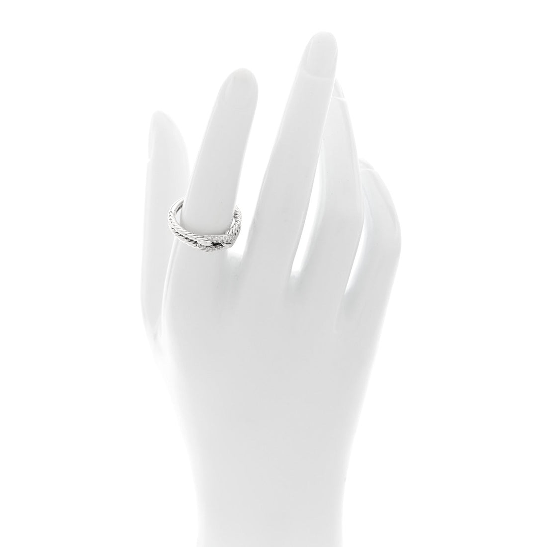 Sterling Silver Diamond Pave Petite Single Loop Labyrinth Ring 54 6.75