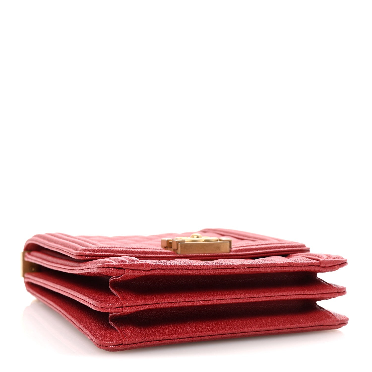 Caviar Quilted North South Boy Flap Red