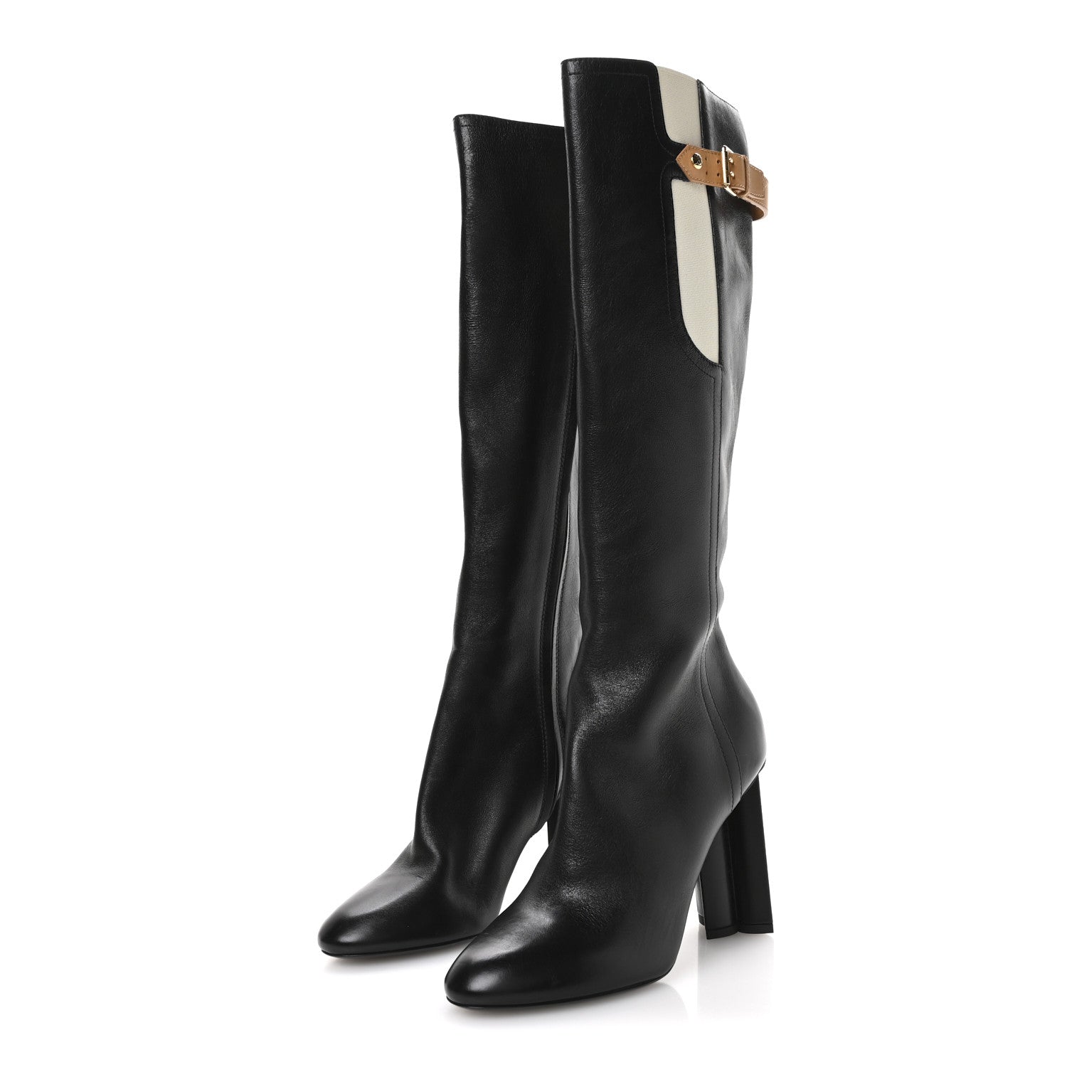 Calfskin Silhouette High Boots 40 Black