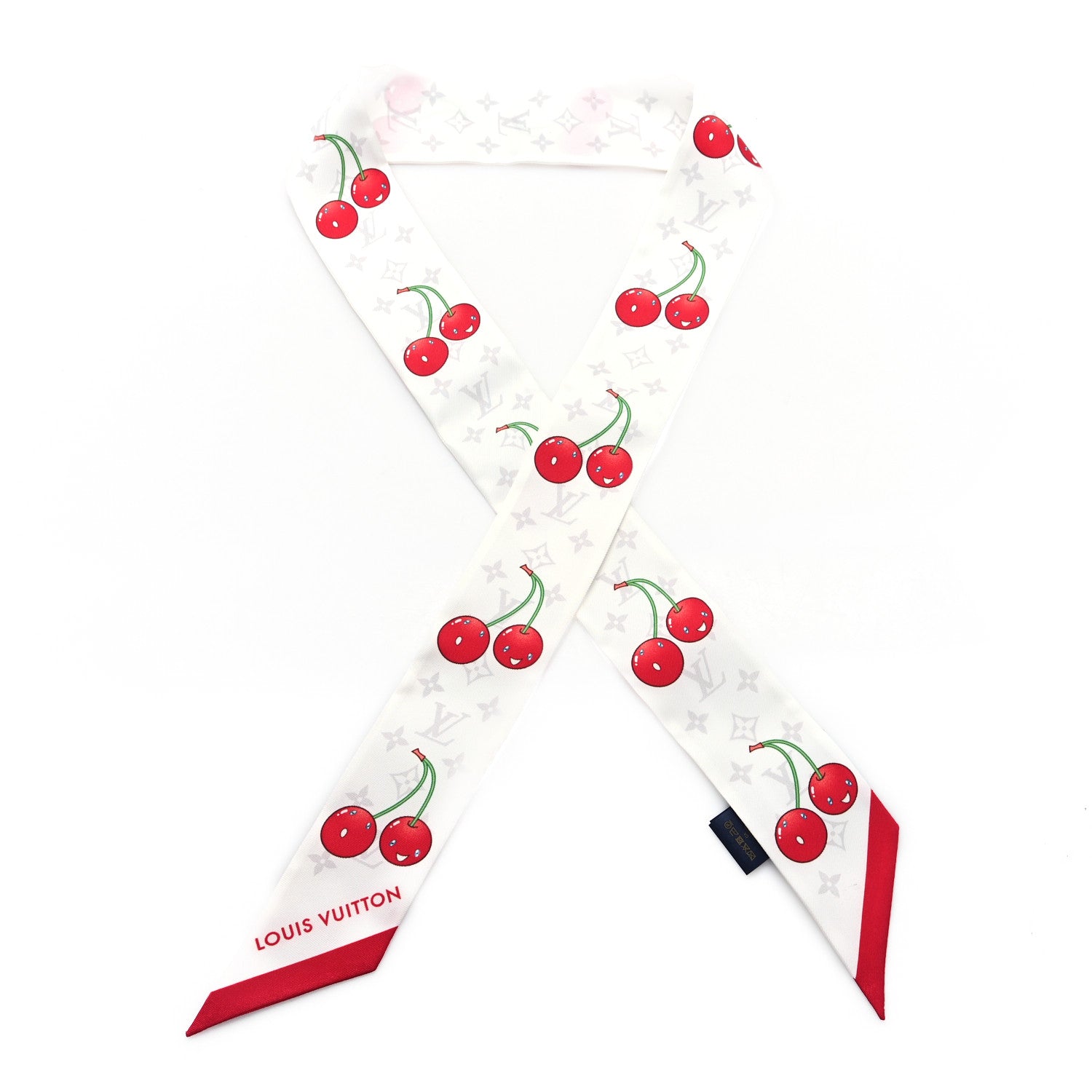 LV X TM Silk Monogram Cerises Bandeau White