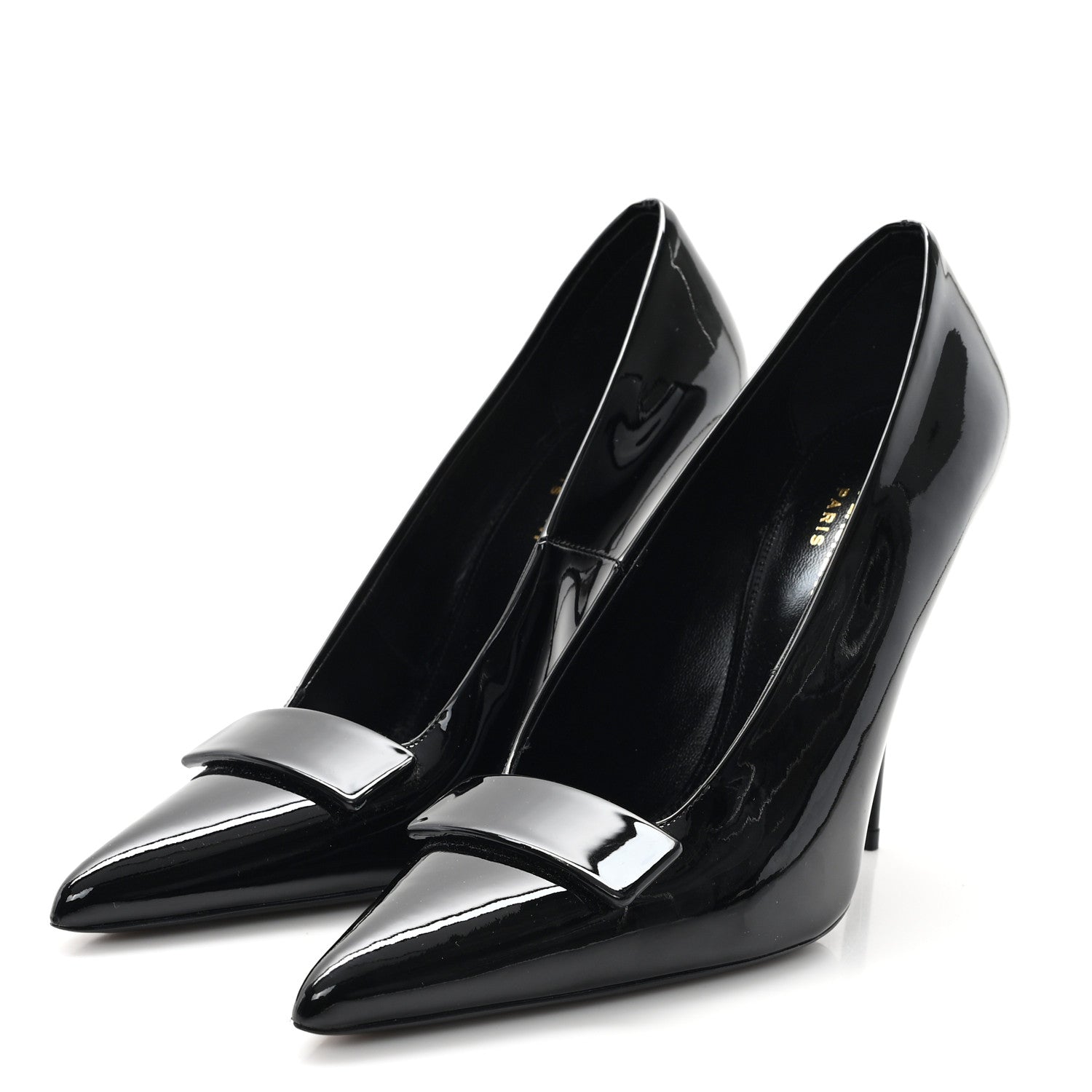 Patent Calfskin Kayla 110 Pumps 39 Black