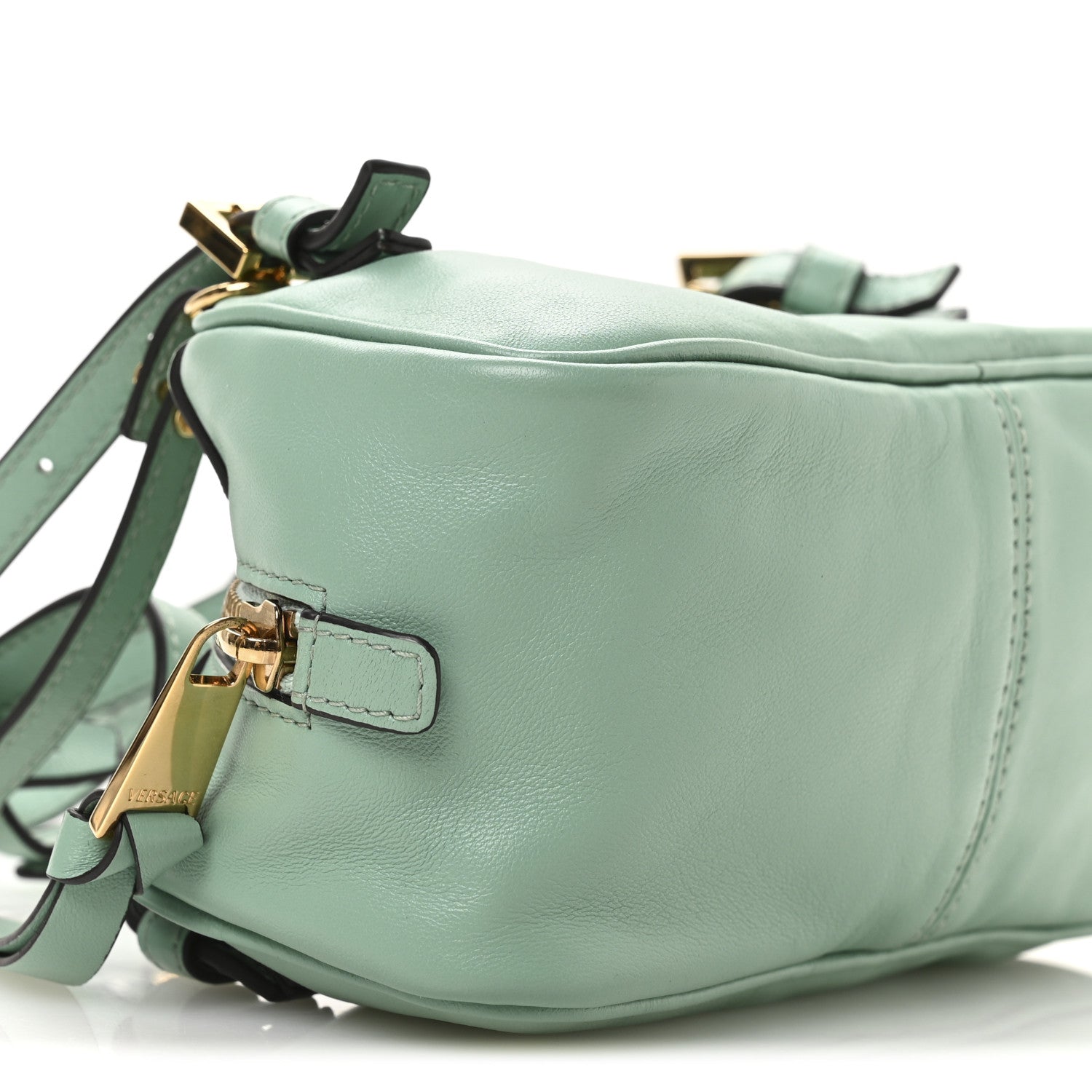Lambskin Mini Tag Bowling Bag Turquoise