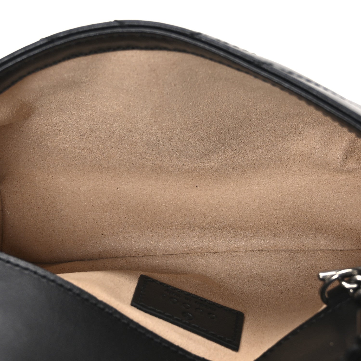 Calfskin Matelasse Monochrome GG Marmont Chain Belt Bag Black