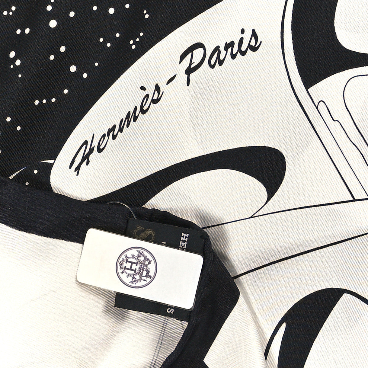 Silk Space Derby Muffler Black White