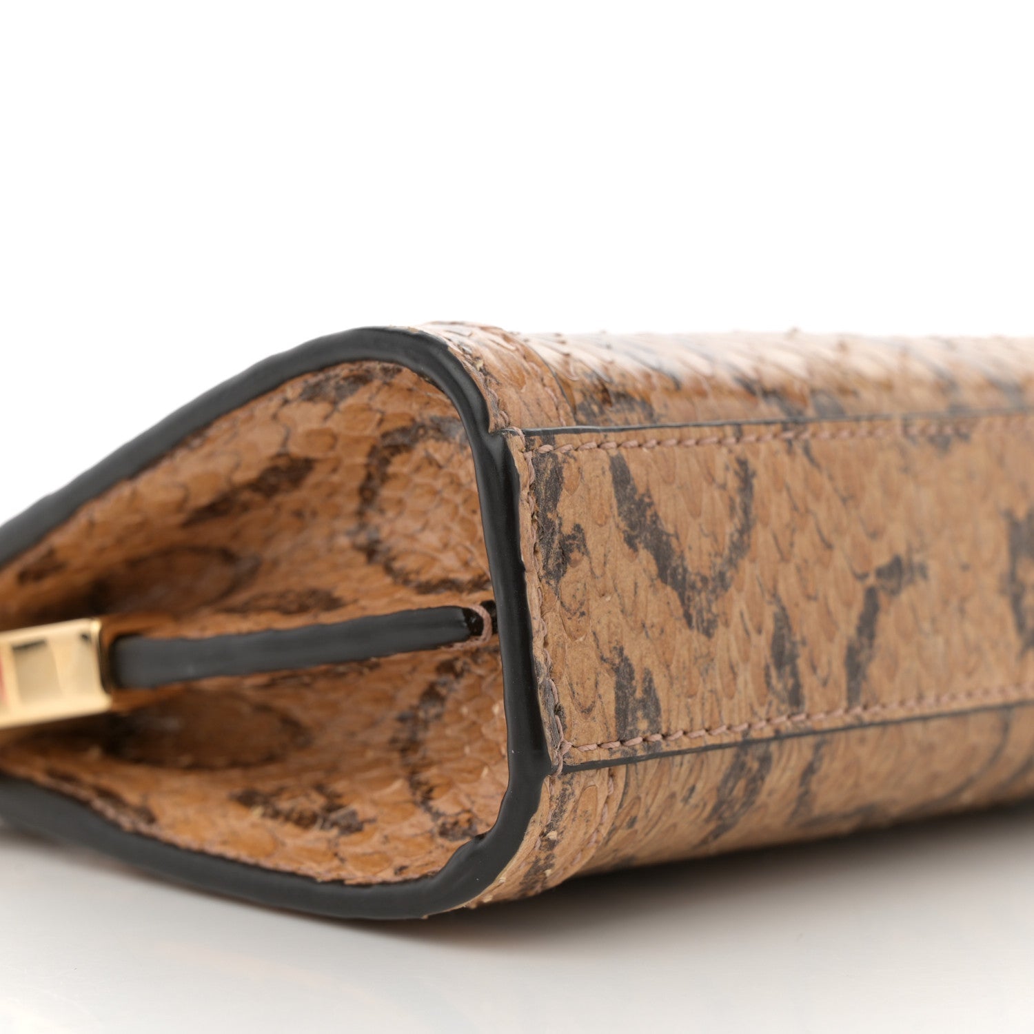 Snakeskin GG Mini Ophidia Chain Shoulder Bag Brown