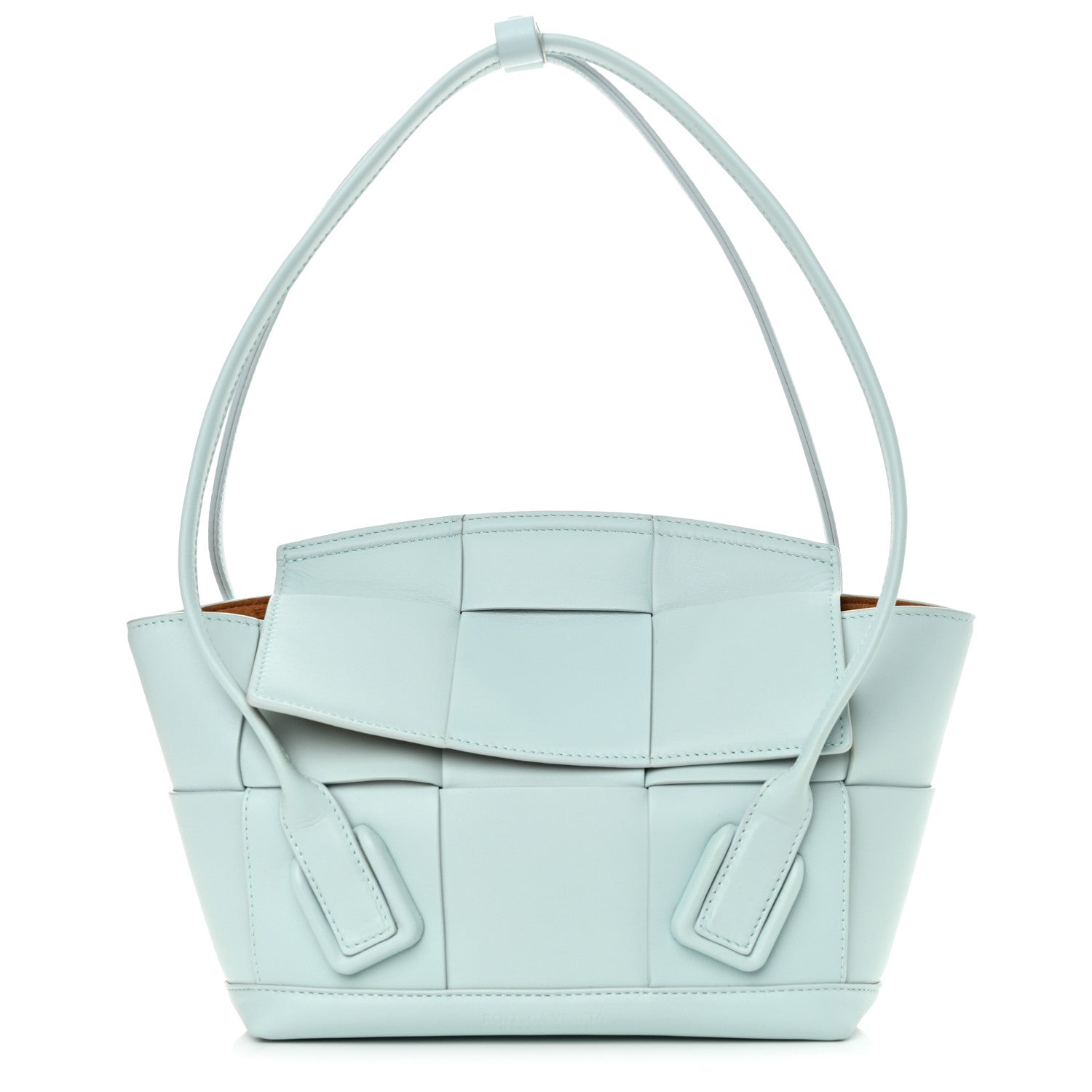 French Calfskin Maxi Intrecciato Small Arco Pale Blue