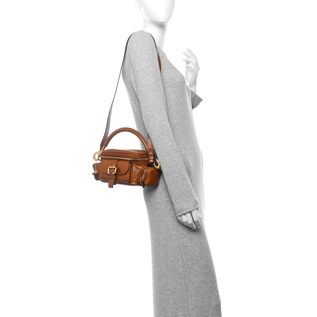Shiny Buffalo Small Double Carry Camera Bag Clay Brown