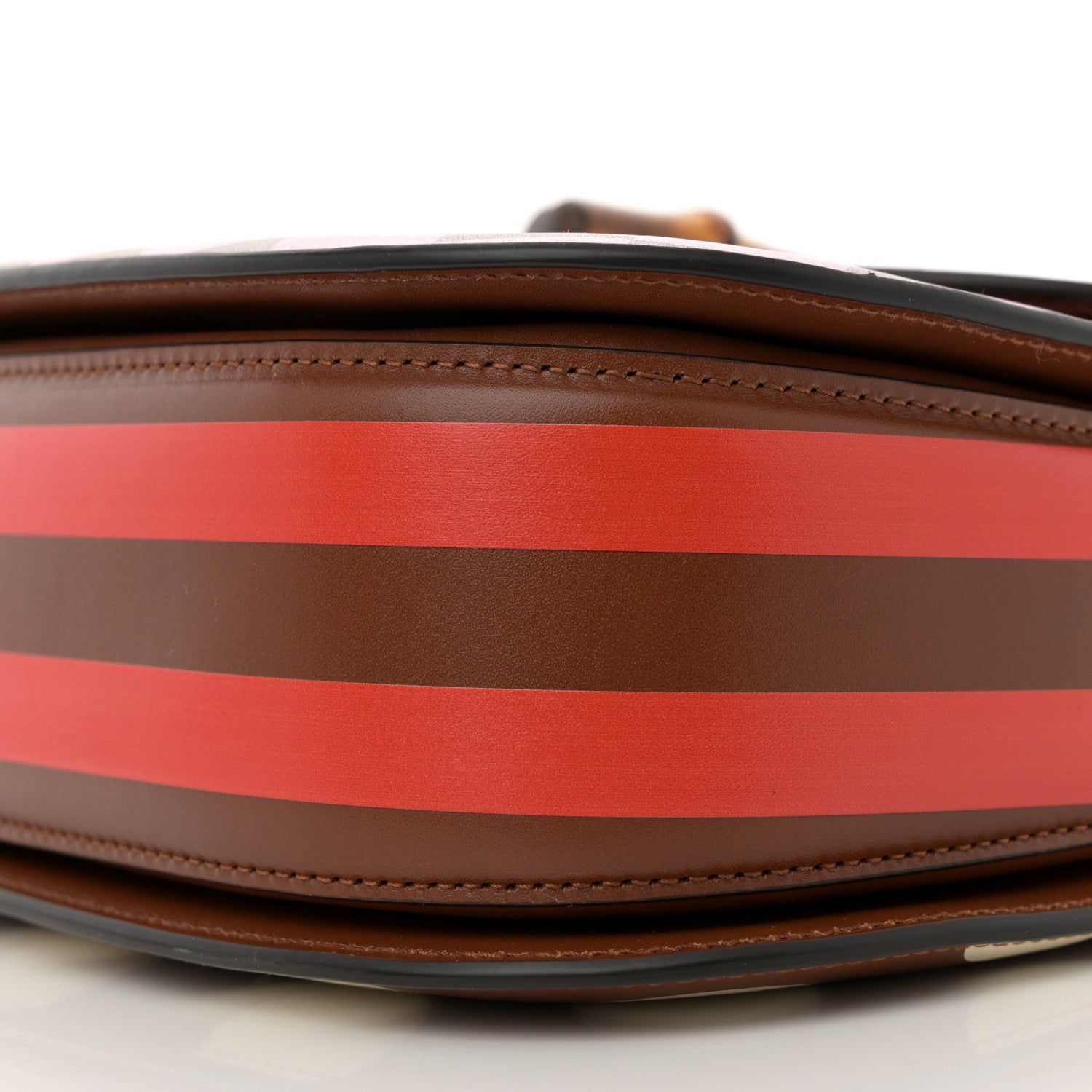 Calfskin Geometric Print Medium Bamboo 1947 Top Handle Bag Brown