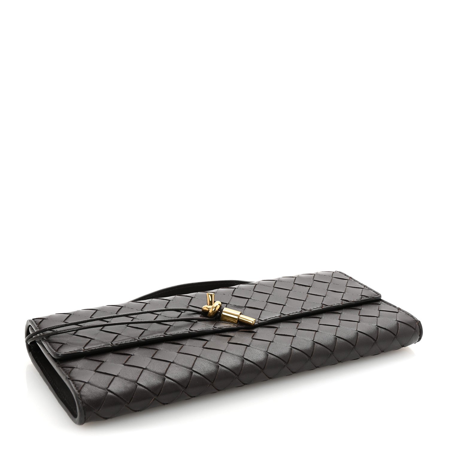 Nappa Intrecciato Long Andiamo Top Handle Clutch Fondant
