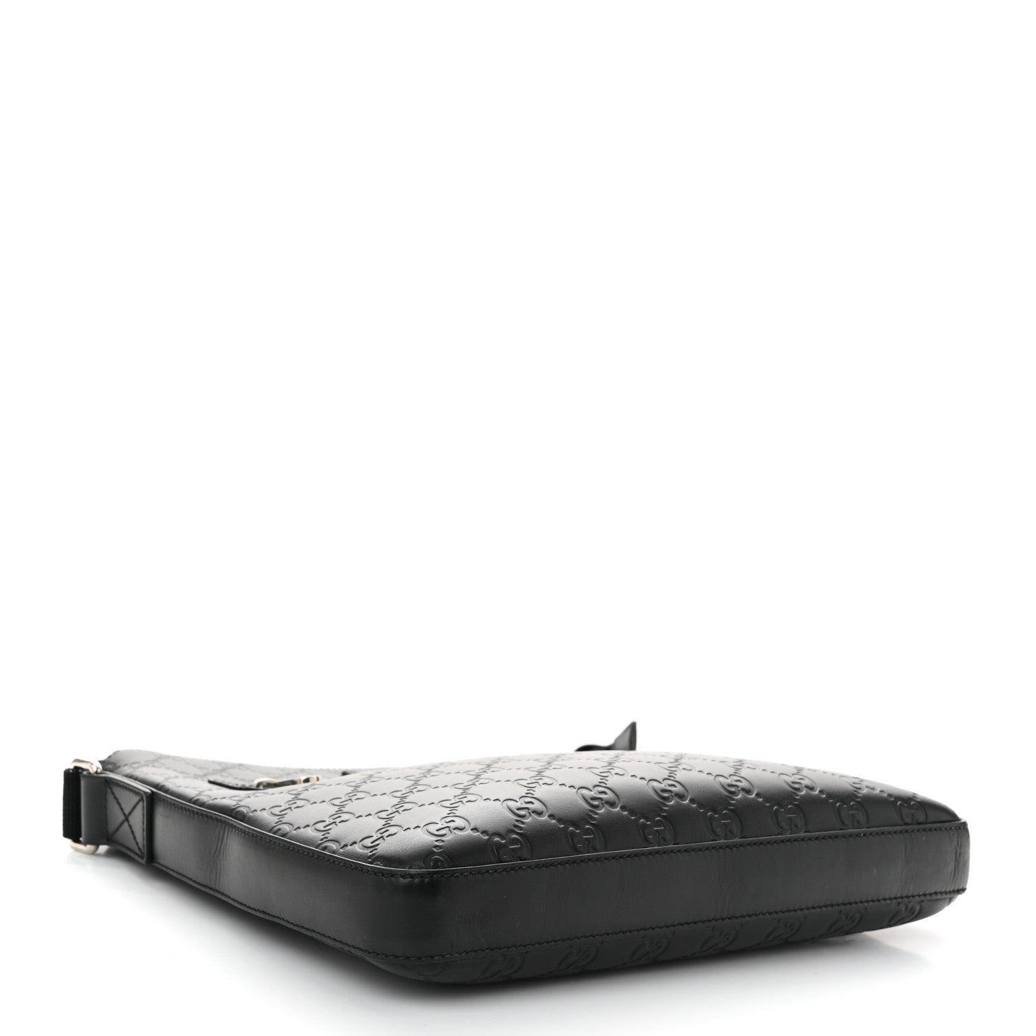 Guccissima Signature Medium Flat Messenger Bag Black