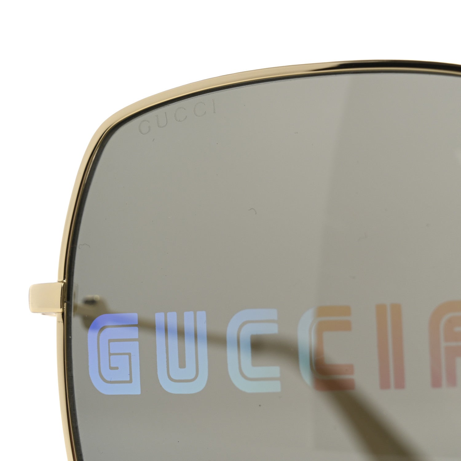 Metal Rectangular Guccify Frame Sunglasses GG0414S Gold