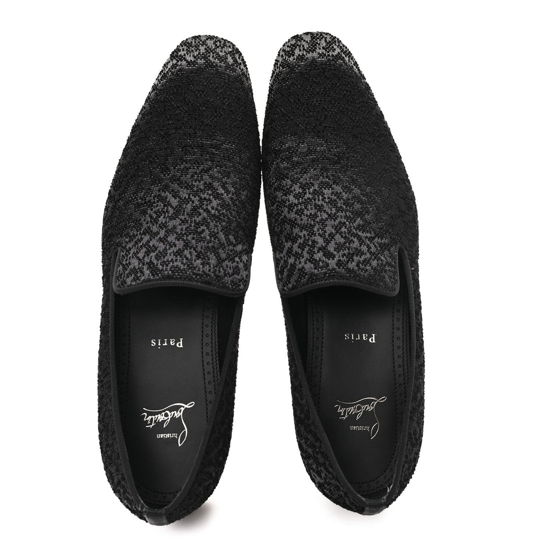 Embroidered Mens Flat Loafer 43 Black