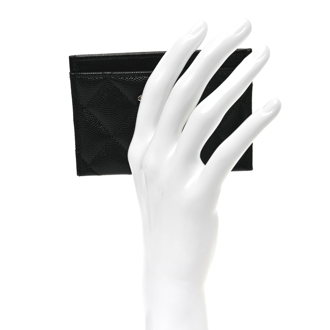 Caviar Quilted CC Card Holder Black