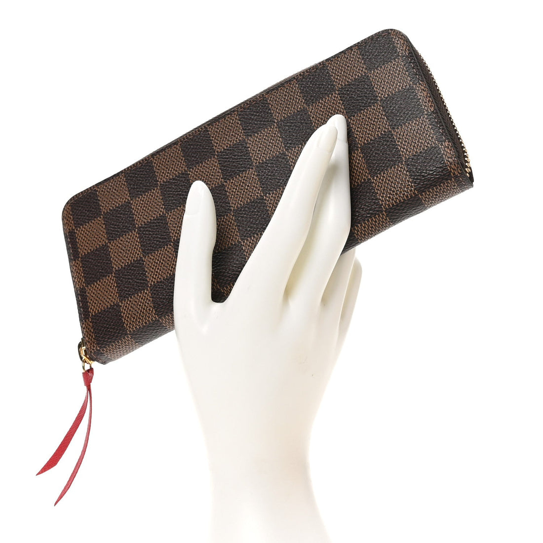 Damier Ebene Clemence Wallet Cherry