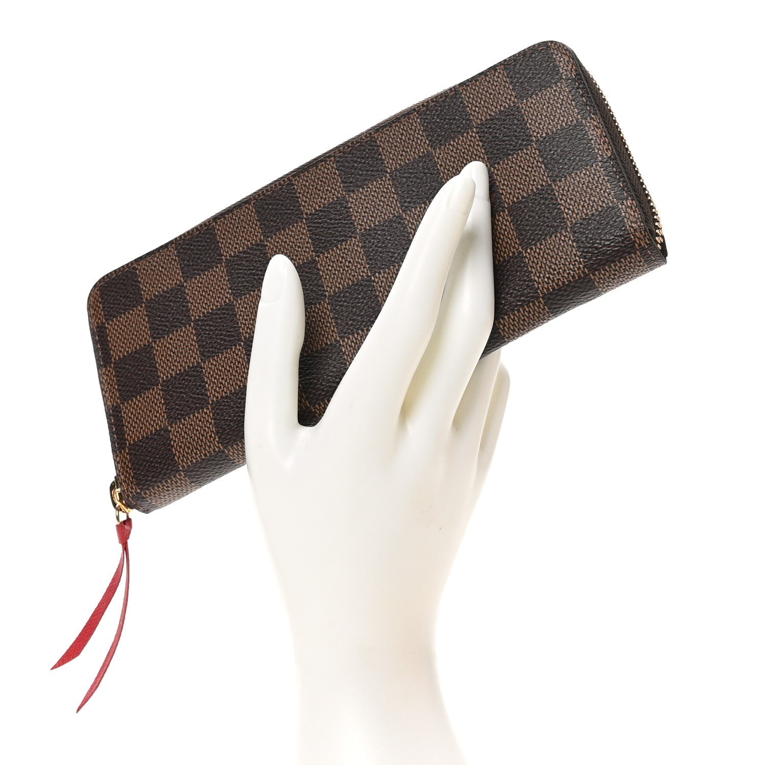 Damier Ebene Clemence Wallet Cherry