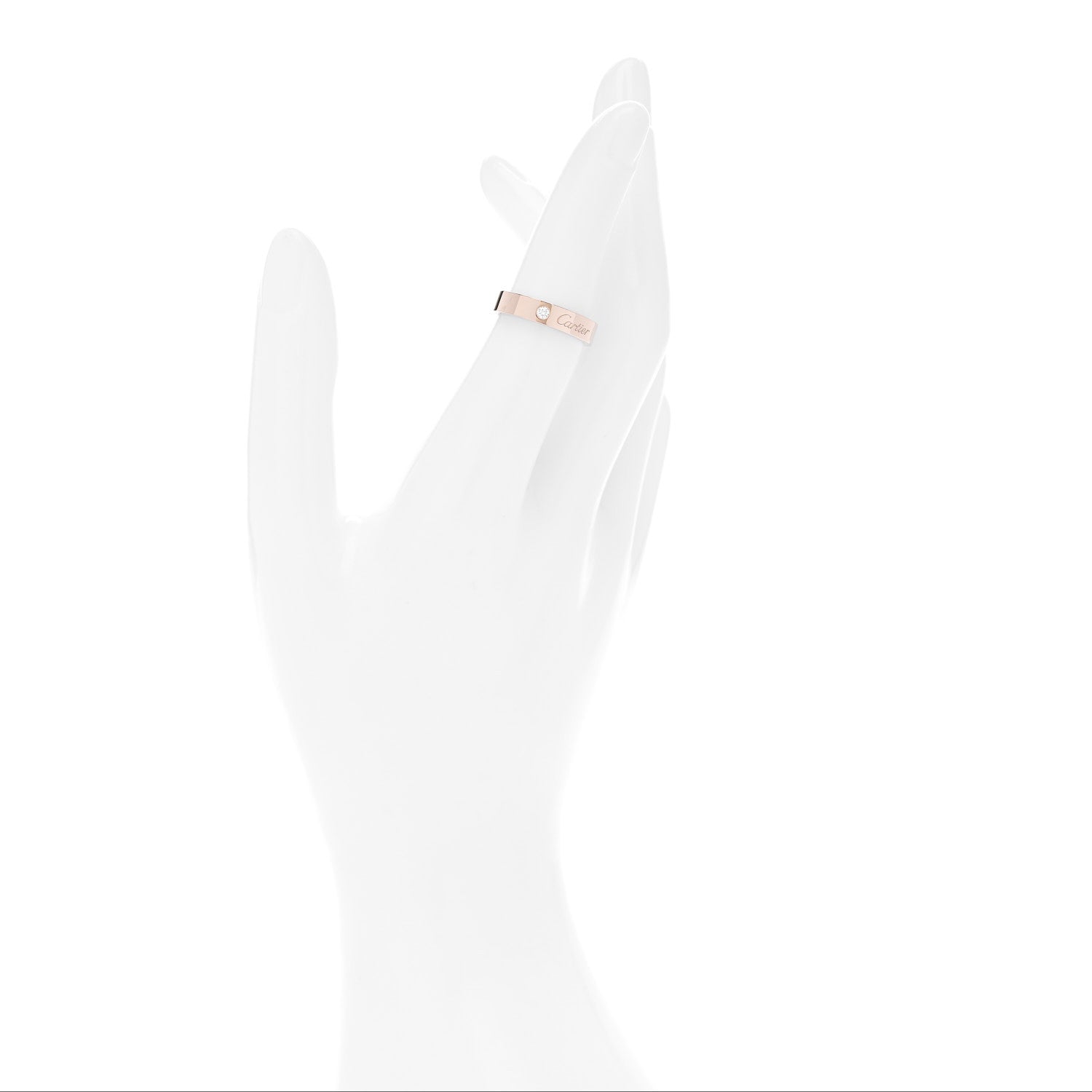 18K Pink Gold Diamond 4mm C De Cartier Wedding Band Ring 51 5.75