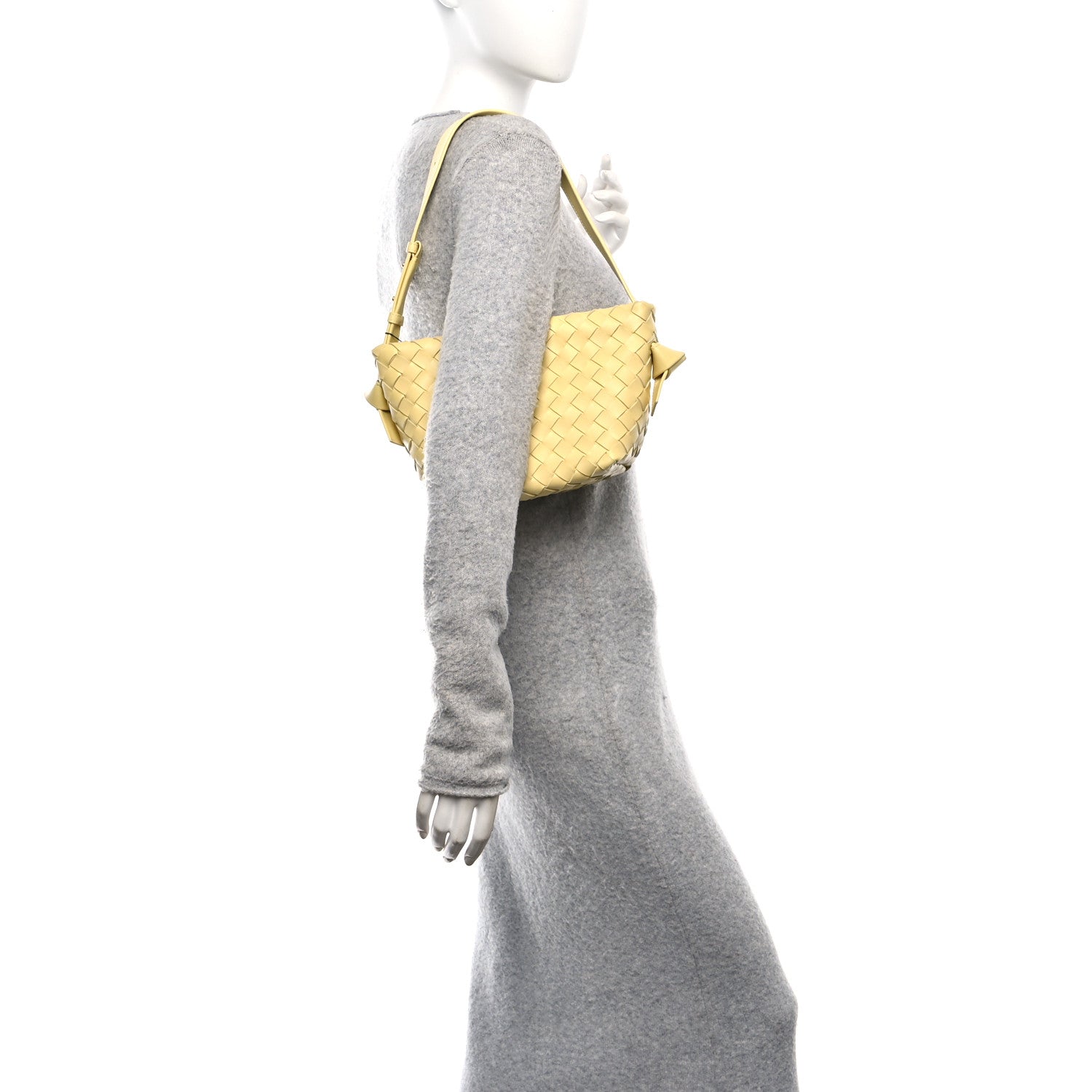 Nappa Intrecciato Tie Shoulder Bag Ice Cream