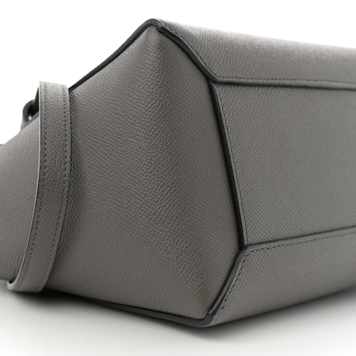 Grained Calfskin Micro Belt Bag Grey