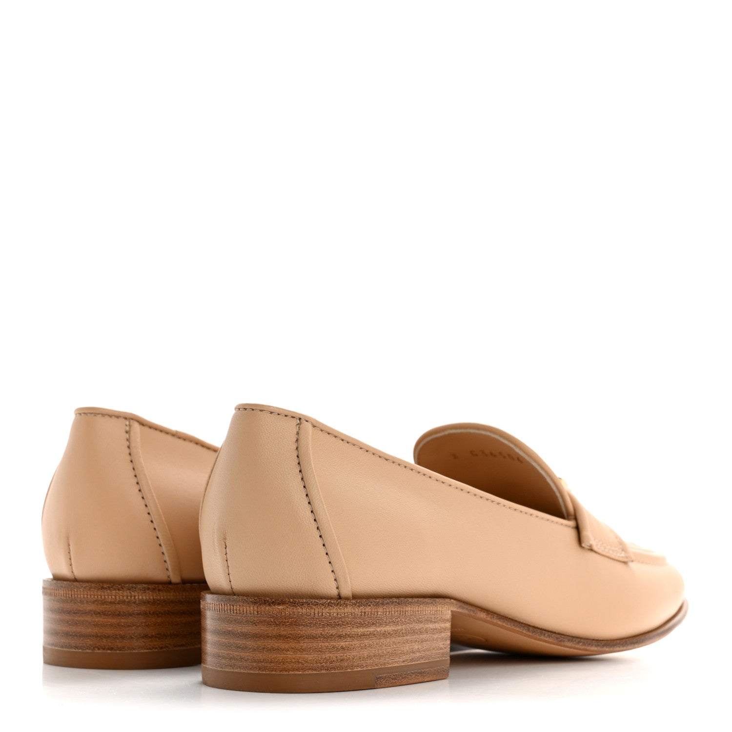 Lambskin Quilted Womens CC Loafers 37 Dark Beige