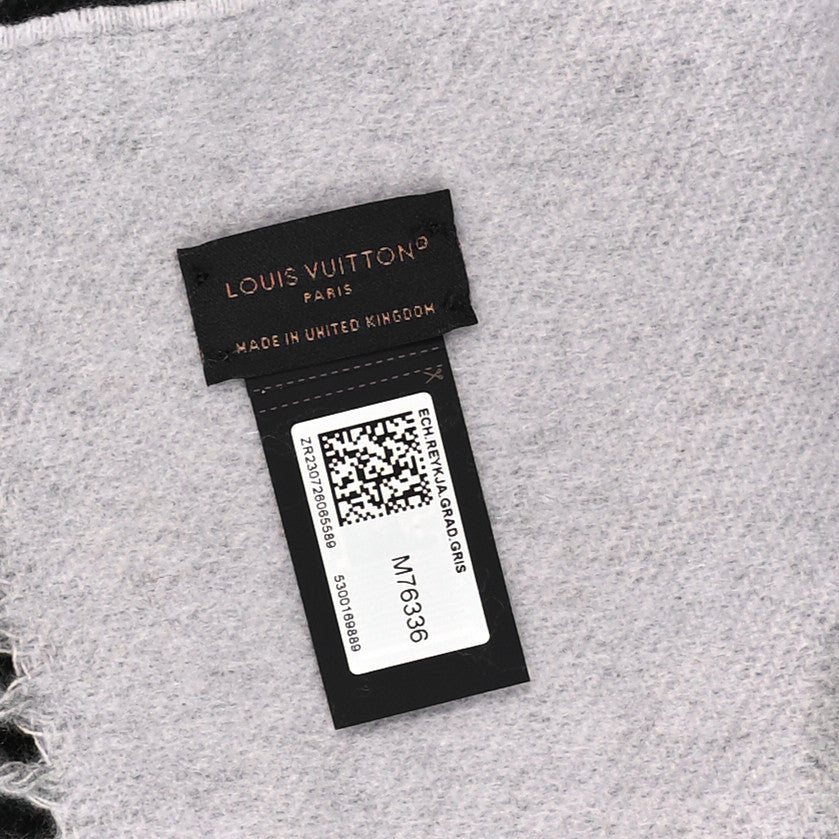 Cashmere Monogram Gradient Reykjavik Scarf Grey