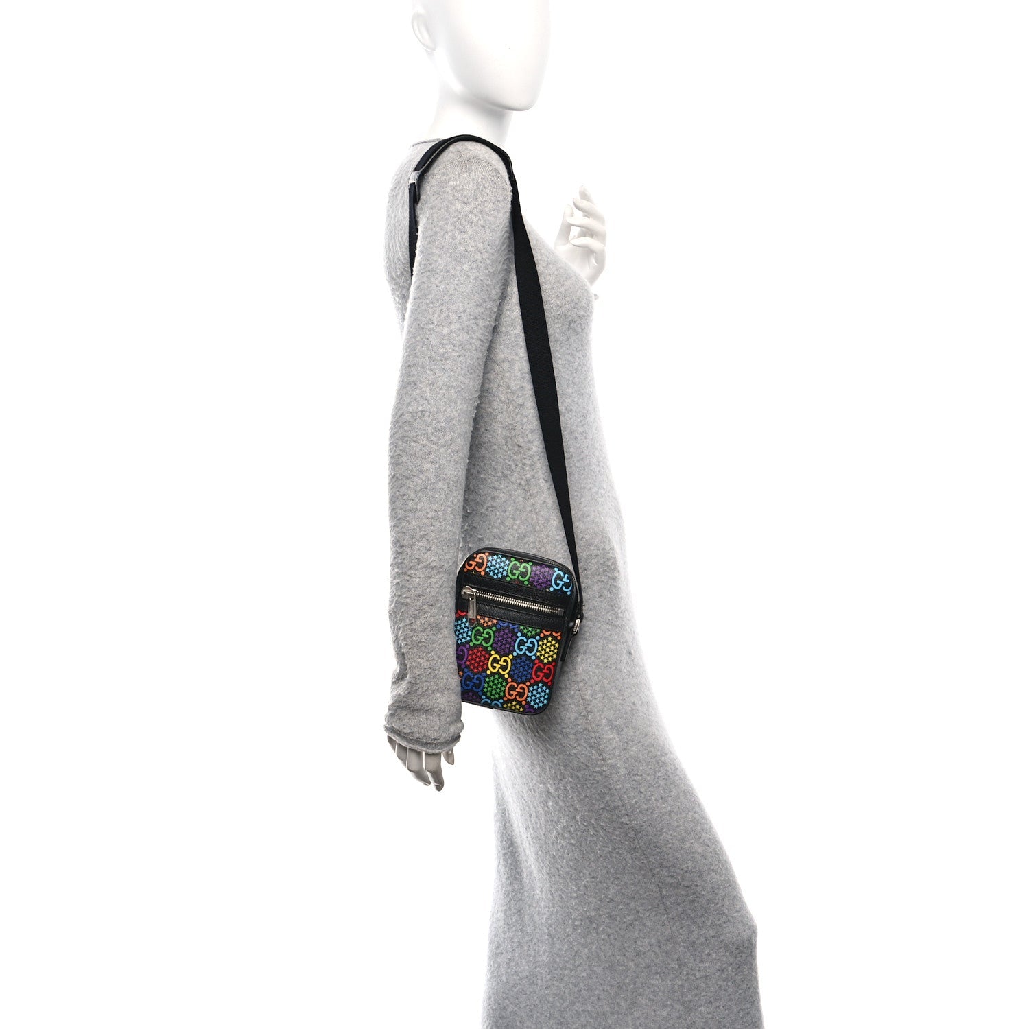 GG Supreme Monogram Psychedelic Messenger Bag Black