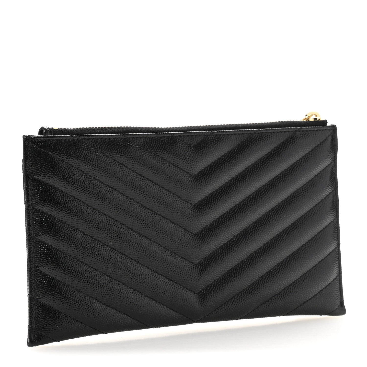 Grain De Poudre Chevron Monogram Bill Pouch Black