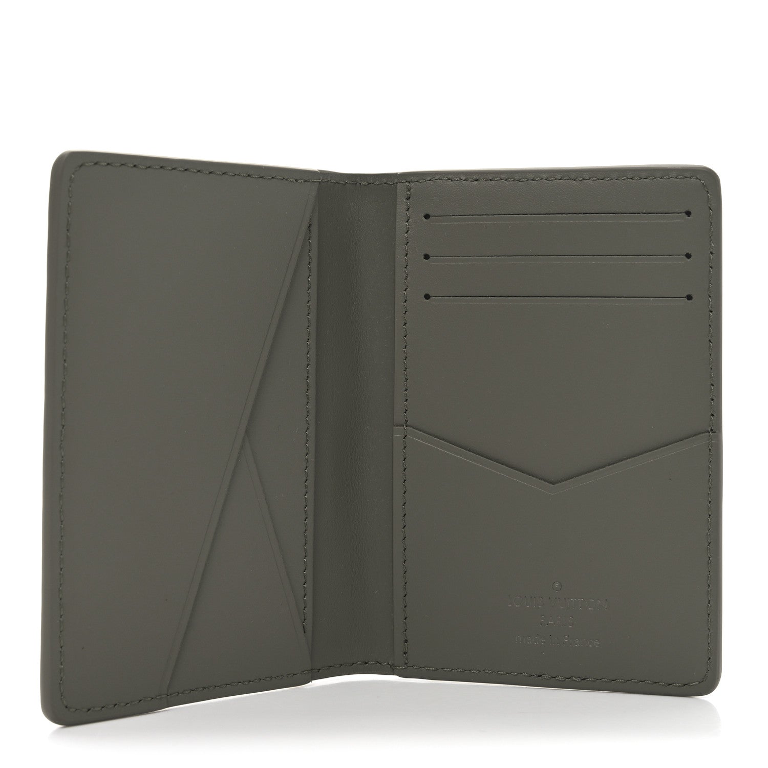 Calfskin Monogram Shadow Pocket Organizer Olive Green