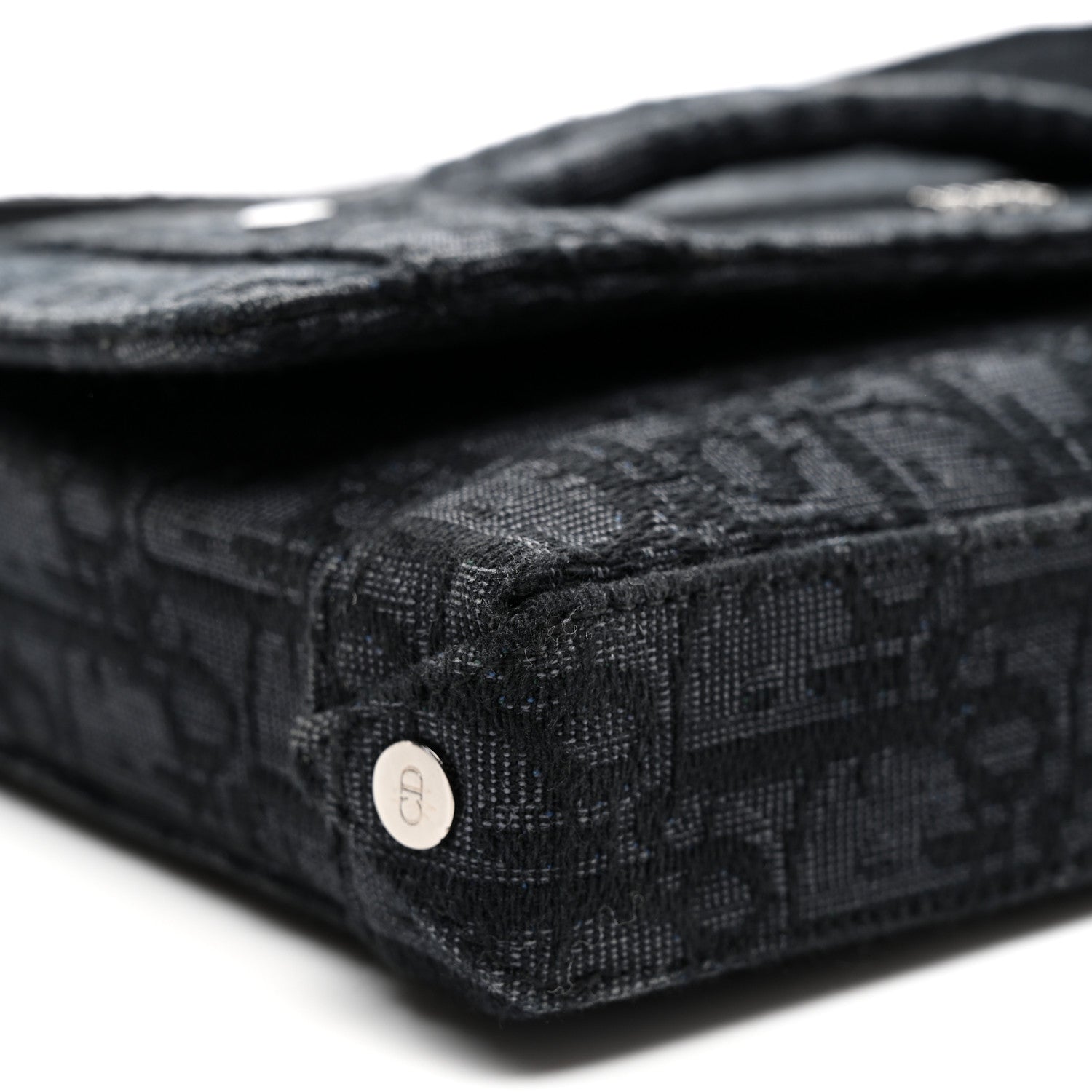 HOMME Oblique Canvas Flap Messenger Black