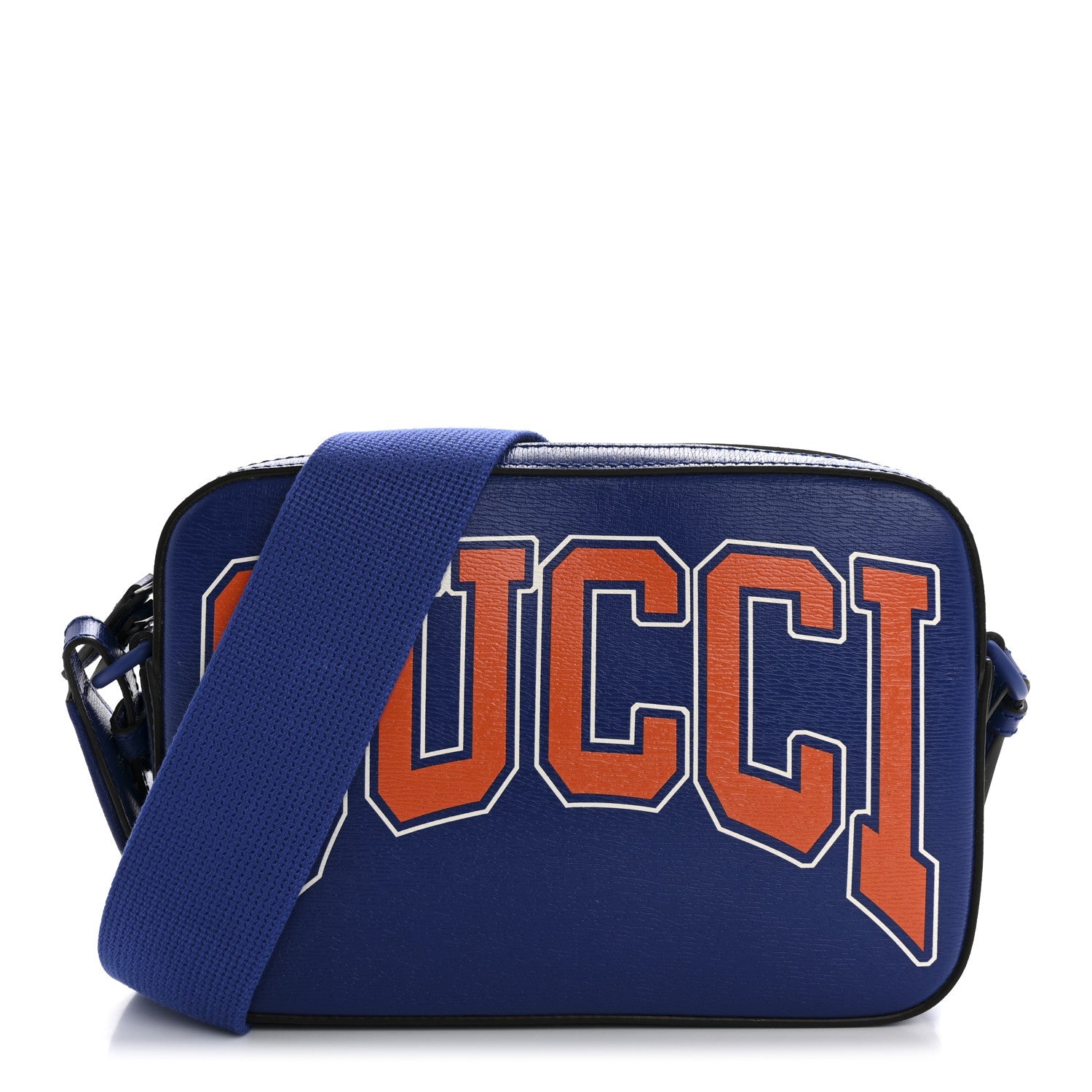 New Shanghai Calfskin Interlocking G Logo Camera Crossbody Bag Cobalt Blue Orange