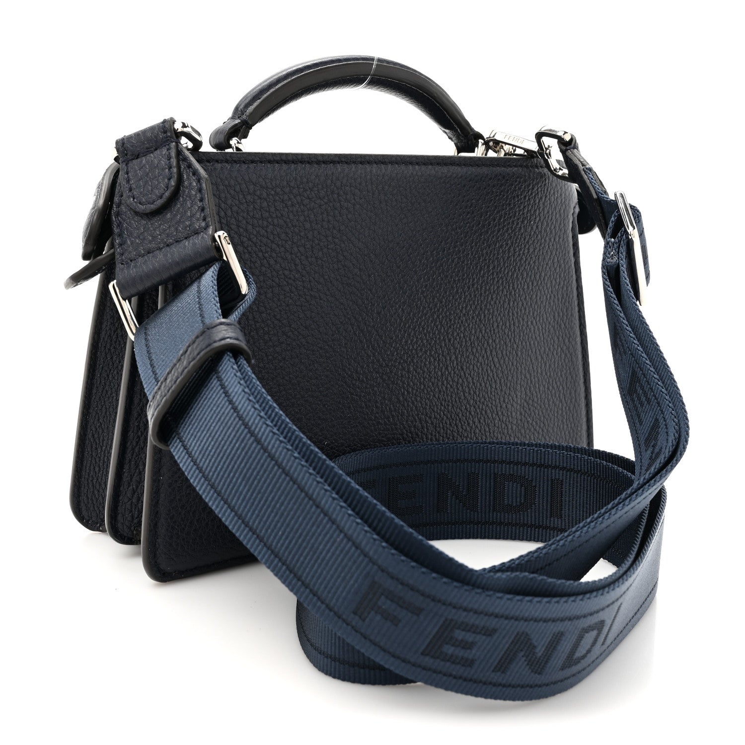 Cuoio Romano Vitello Cover Bi-Color Peekaboo I See U X Cross Satchel Cuoio Blue