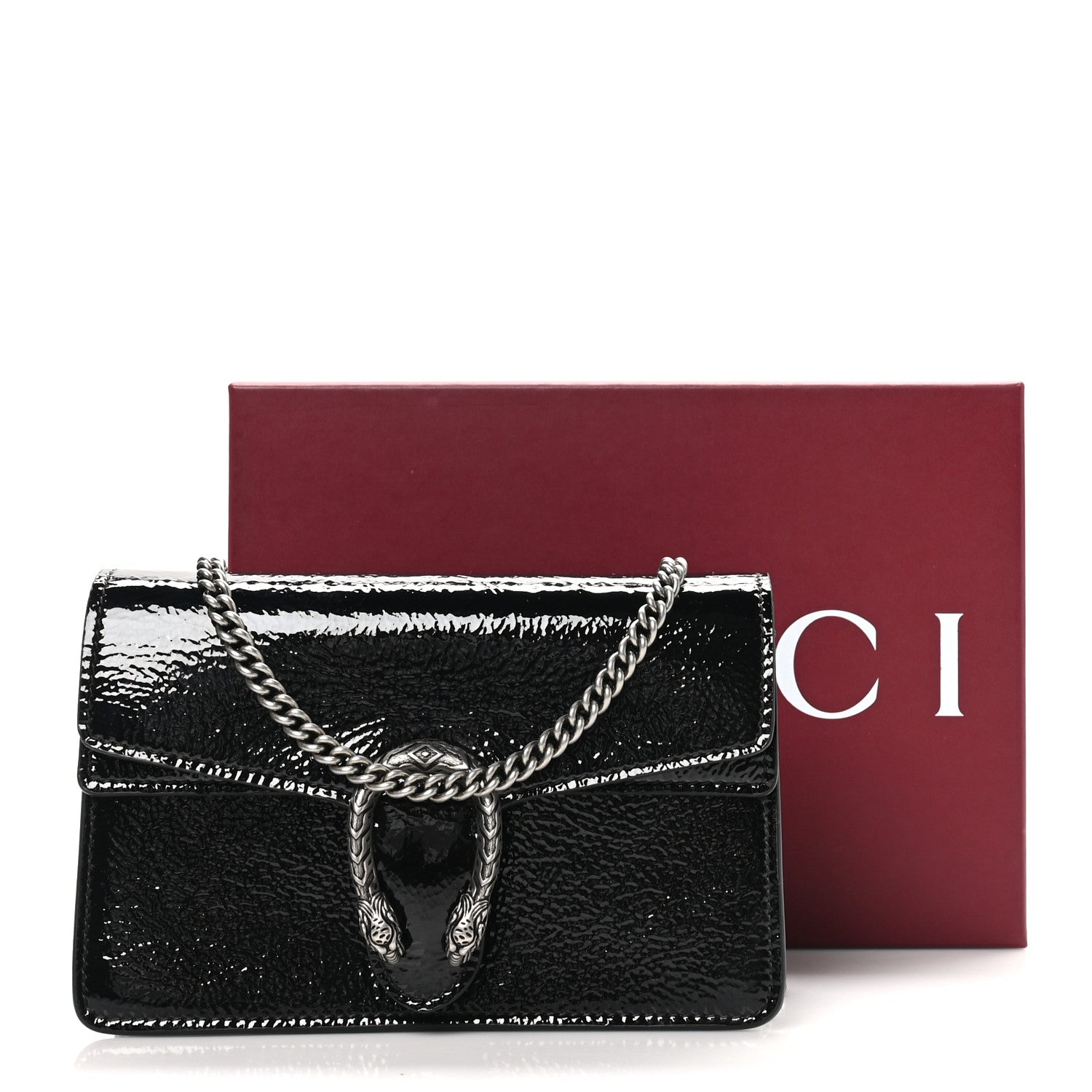 Crinkled Patent Mini Dionysus Shoulder Bag Black