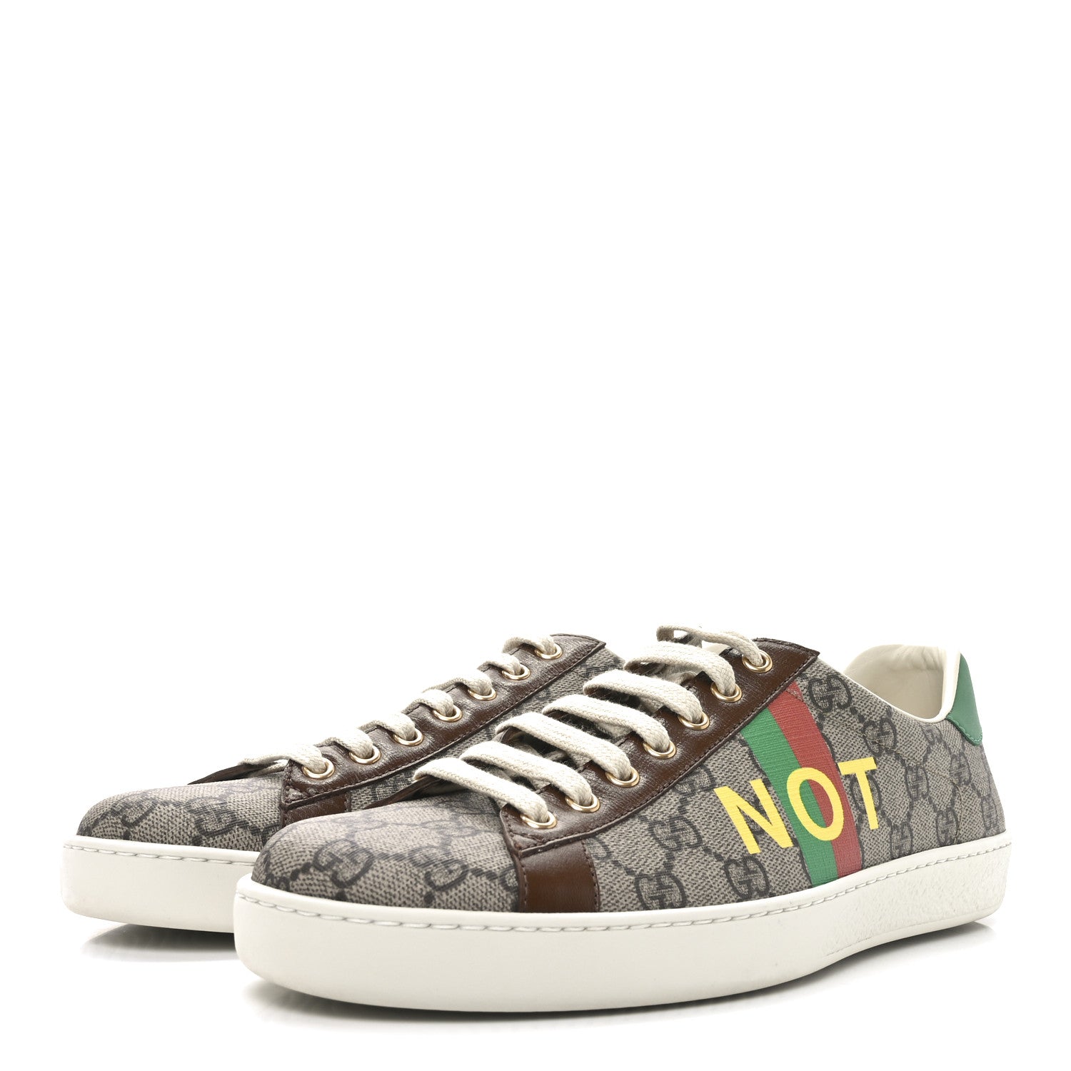 GG Supreme Monogram Fake/Not Mens Ace Sneakers 8 Beige New Shamarock Brown Sugar