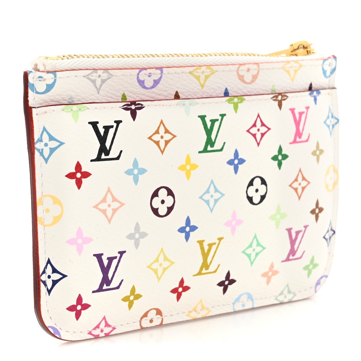 Monogram Multicolor Key Pouch White Litchi