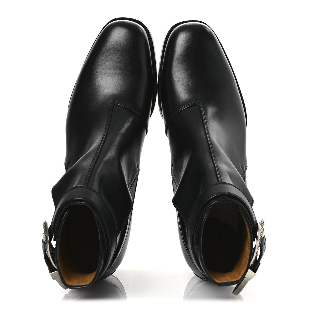 Calfskin Jakarta Buckle Boots 8 Black