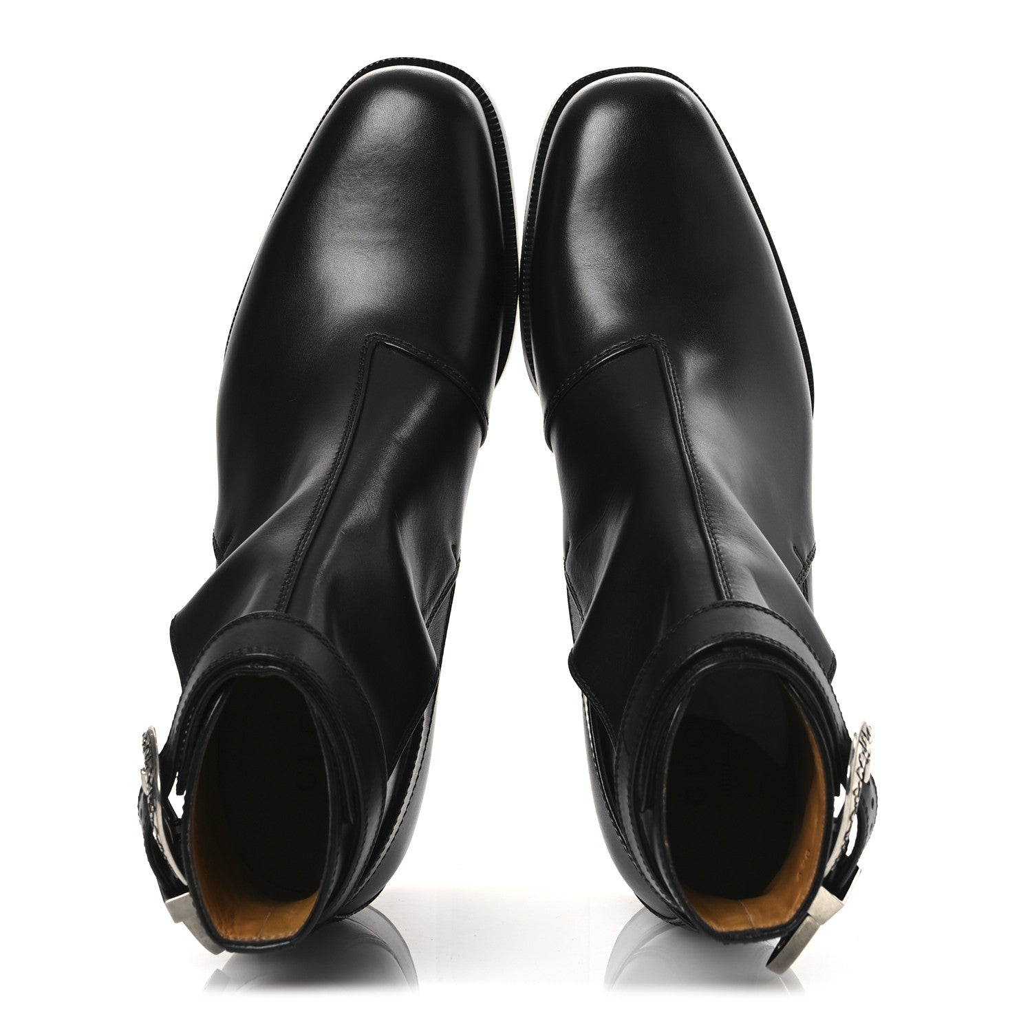 Calfskin Jakarta Buckle Boots 8 Black