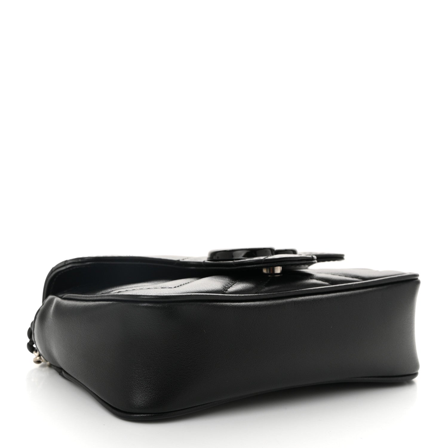 Calfskin Matelasse Monochrome GG Marmont Chain Belt Bag Black