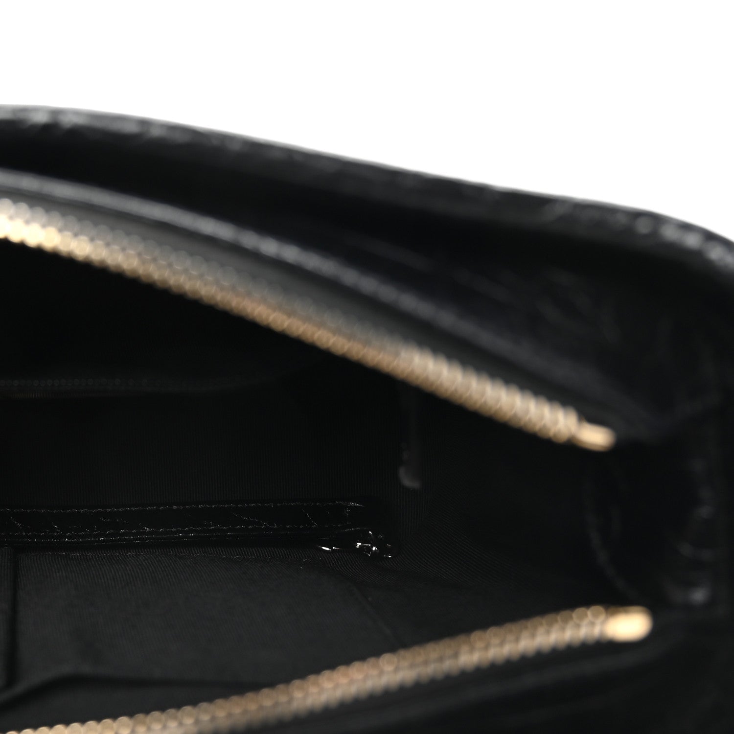 Calfskin Crocodile Embossed Small Gabrielle Cocodile Hobo Black