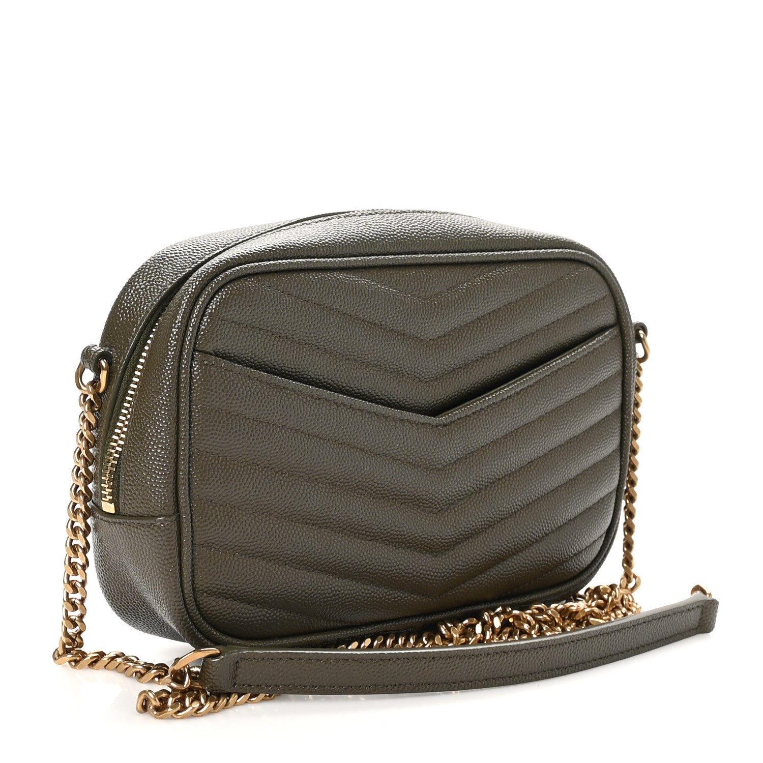 Grain De Poudre Matelasse Monogram Mini Lou Camera Bag Dark Latte