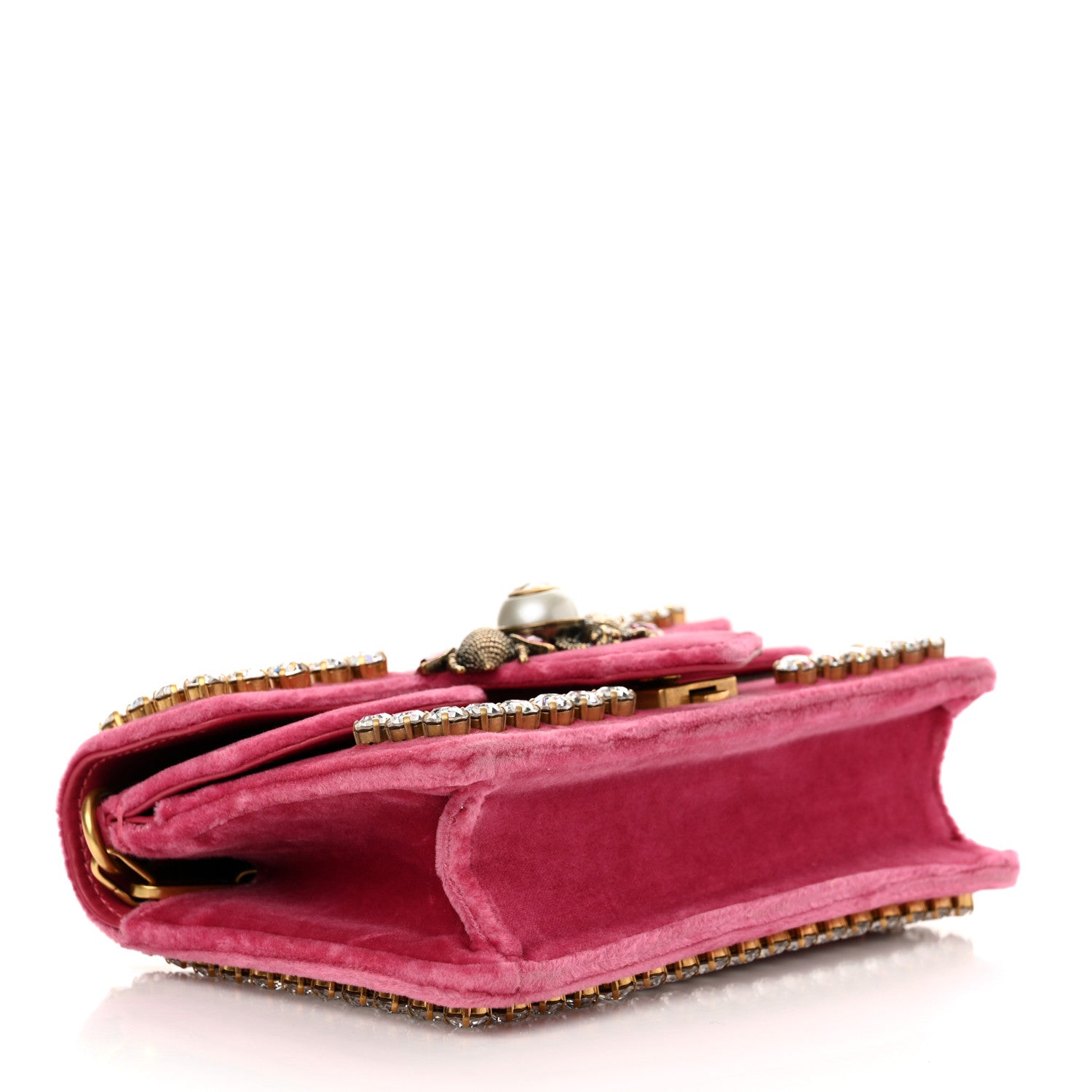 Velvet Crystal Mini Bee Broadway Shoulder Bag Light Raspberry Rose