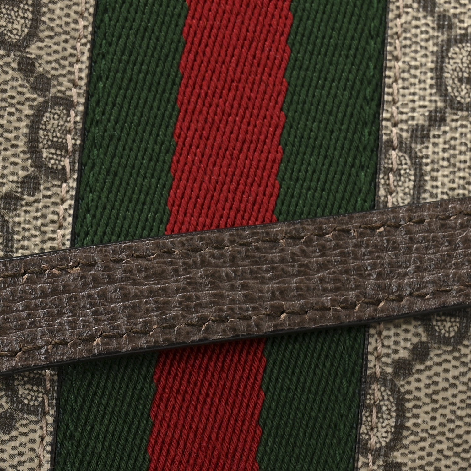 GG Supreme Monogram Web Mini Ophidia Round Shoulder Bag Brown