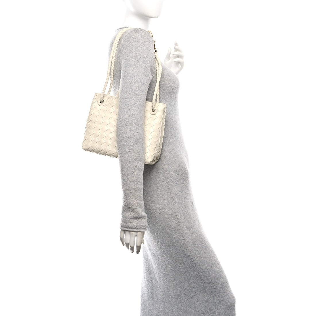Nappa Intrecciato Small Andiamo Shoulder Bag Sea Salt