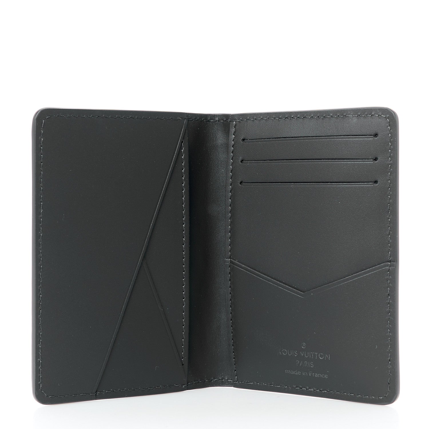 Grained Calfskin Aerogram Pocket Organizer Navy Blue