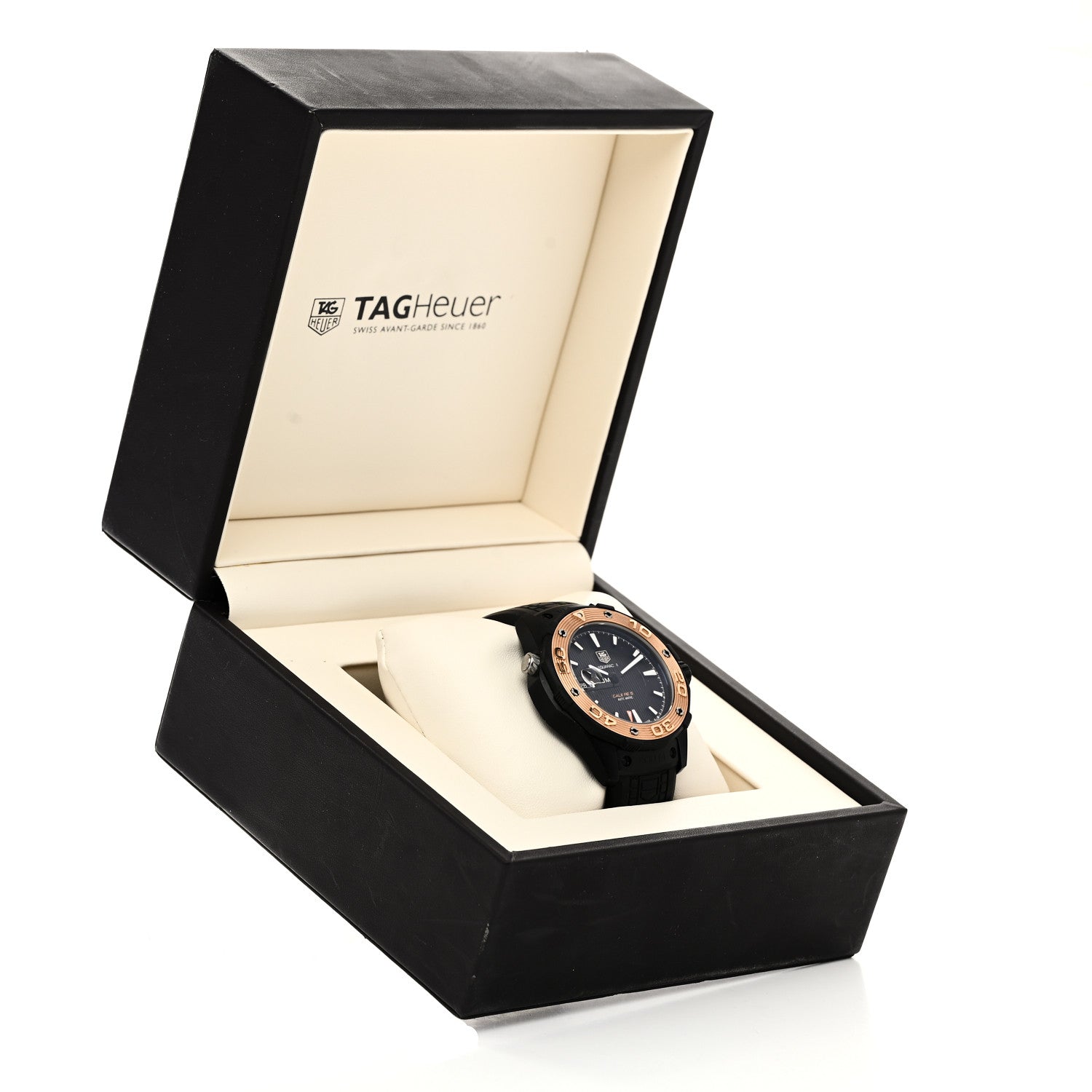 Titanium 18K Rose Gold 43mm Aquaracer 500M Automatic Watch Black WAJ2182