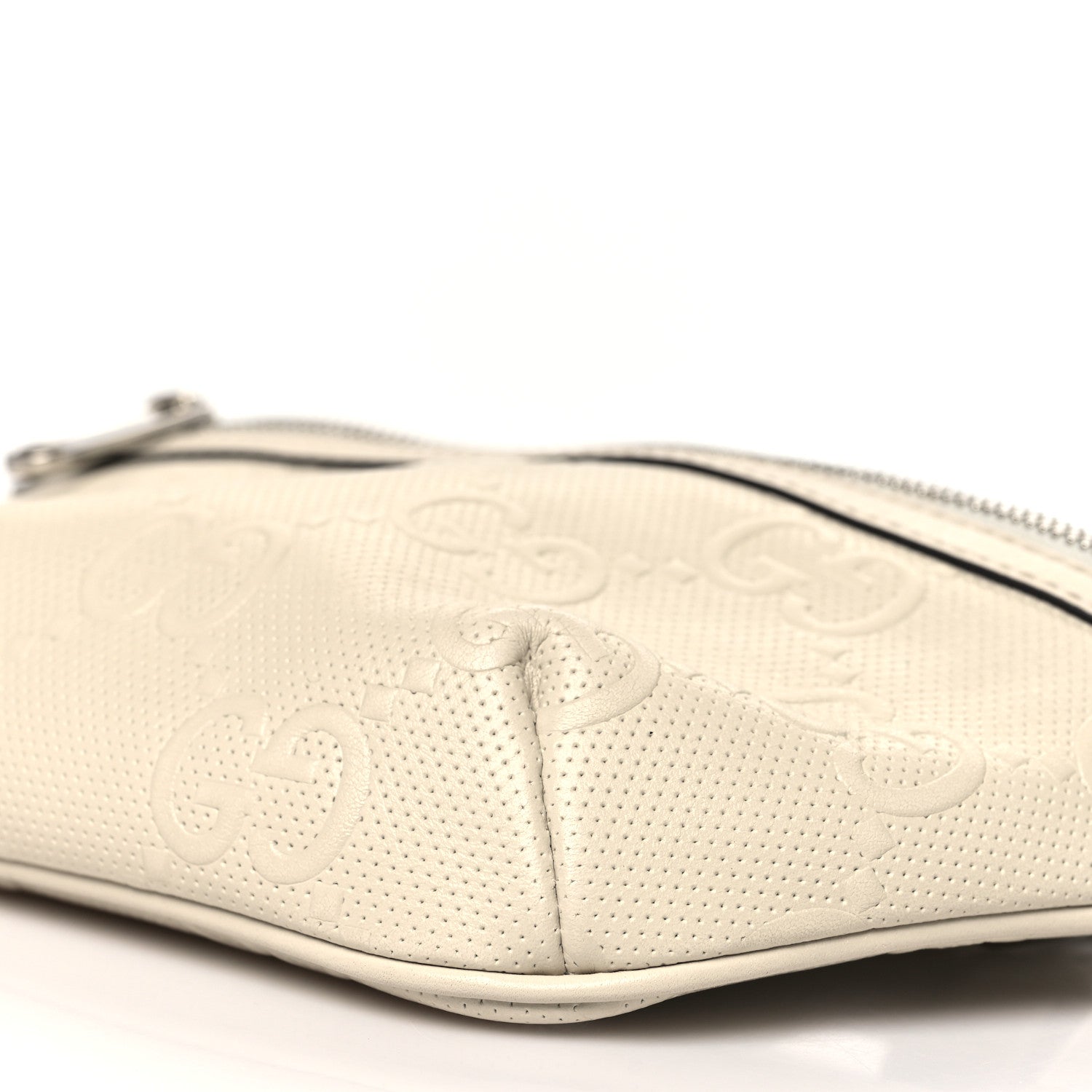 Calfskin GG Tennis Embossed Belt Bag Mystic White