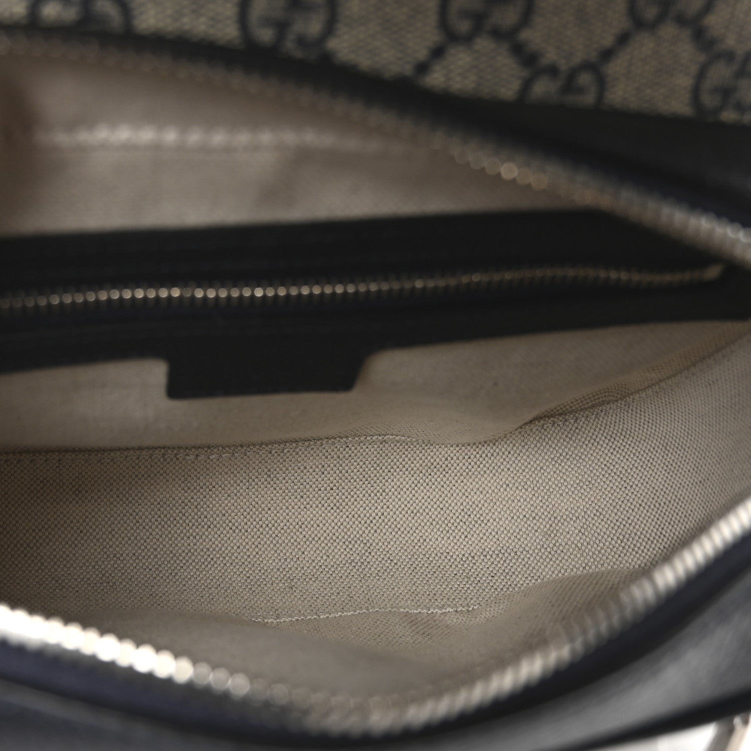 GG Supreme Monogram Textured Dollar Calfskin Web Studded Mini Ophidia Flap Shoulder Bag Beige Blue